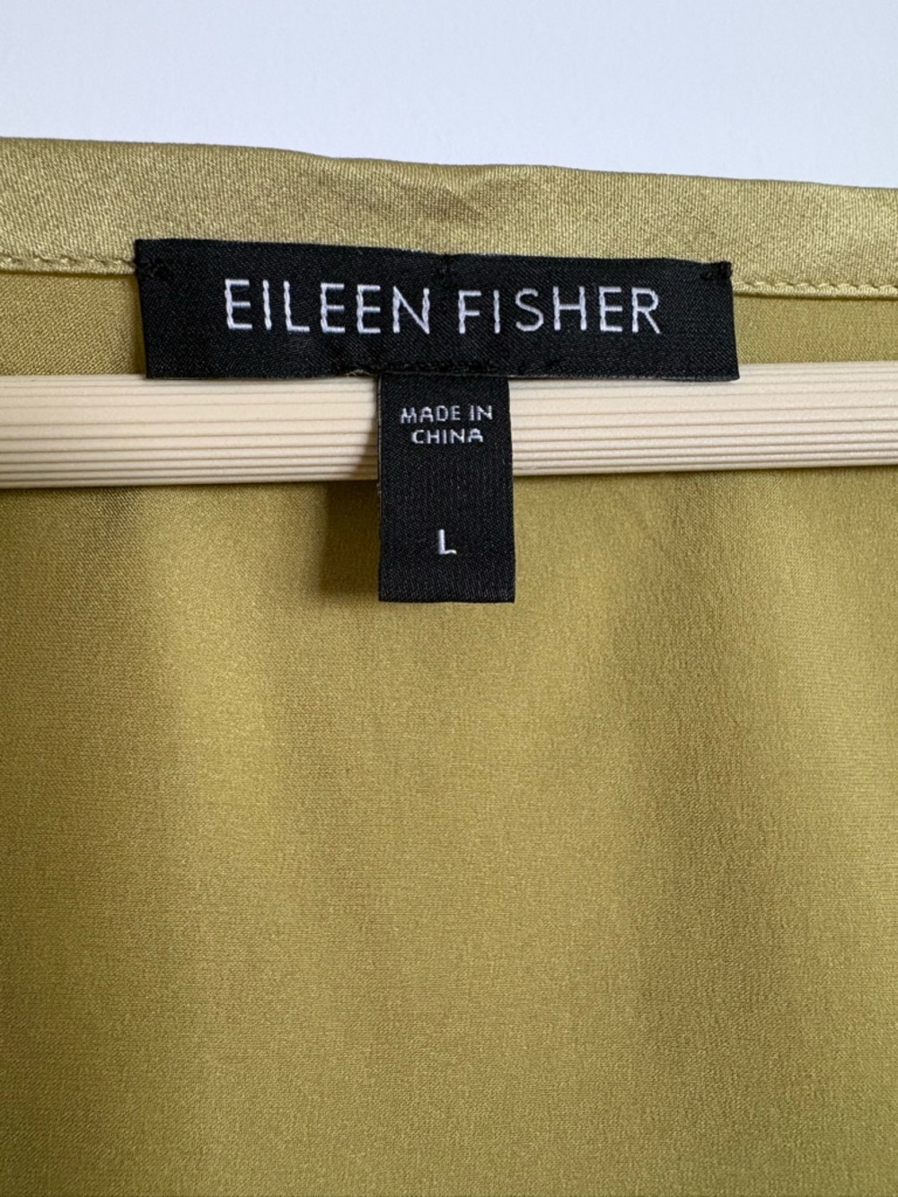 Eileen Fisher Silk Olive Green Slip Top - Picture 4 of 11